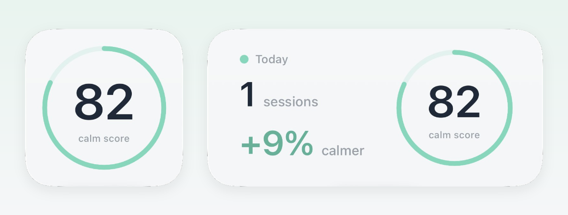 CalmingBeats Home Screen widgets, small and medium